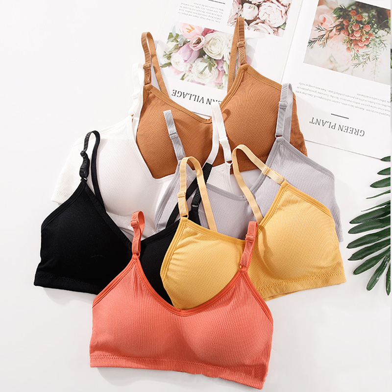 Suspender Tank Top - 여름용 와이어프리 브라 여성용 심리스 브라렛