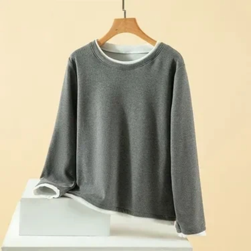 여성 플러스 사이즈 페이크 투피스 크루넥 드랄론 보온  - Undershirt Crew Neck 리뷰 및 가격