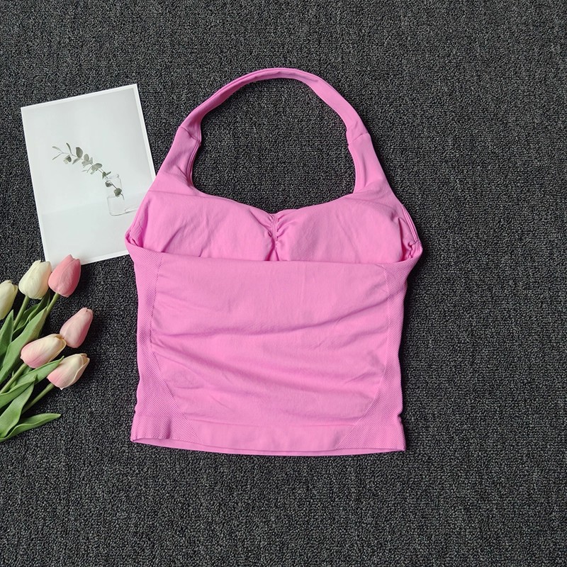 여성용 심리스 홀터넥 스포츠 베스트 요가 백리스 행잉넥 - Suspender Tank Top 리뷰 및 가격