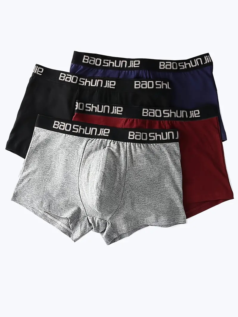 4pcs 남자 속옷 코튼 남자 복서 반바지 중간 허리  - Multi Pack Underwear 리뷰 및 가격